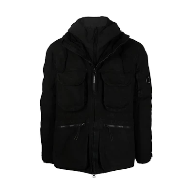 C.P. Company FW22 Solid Color Multi-Pocket Zip Hoodie Jacket 13CMOW092A006237G999