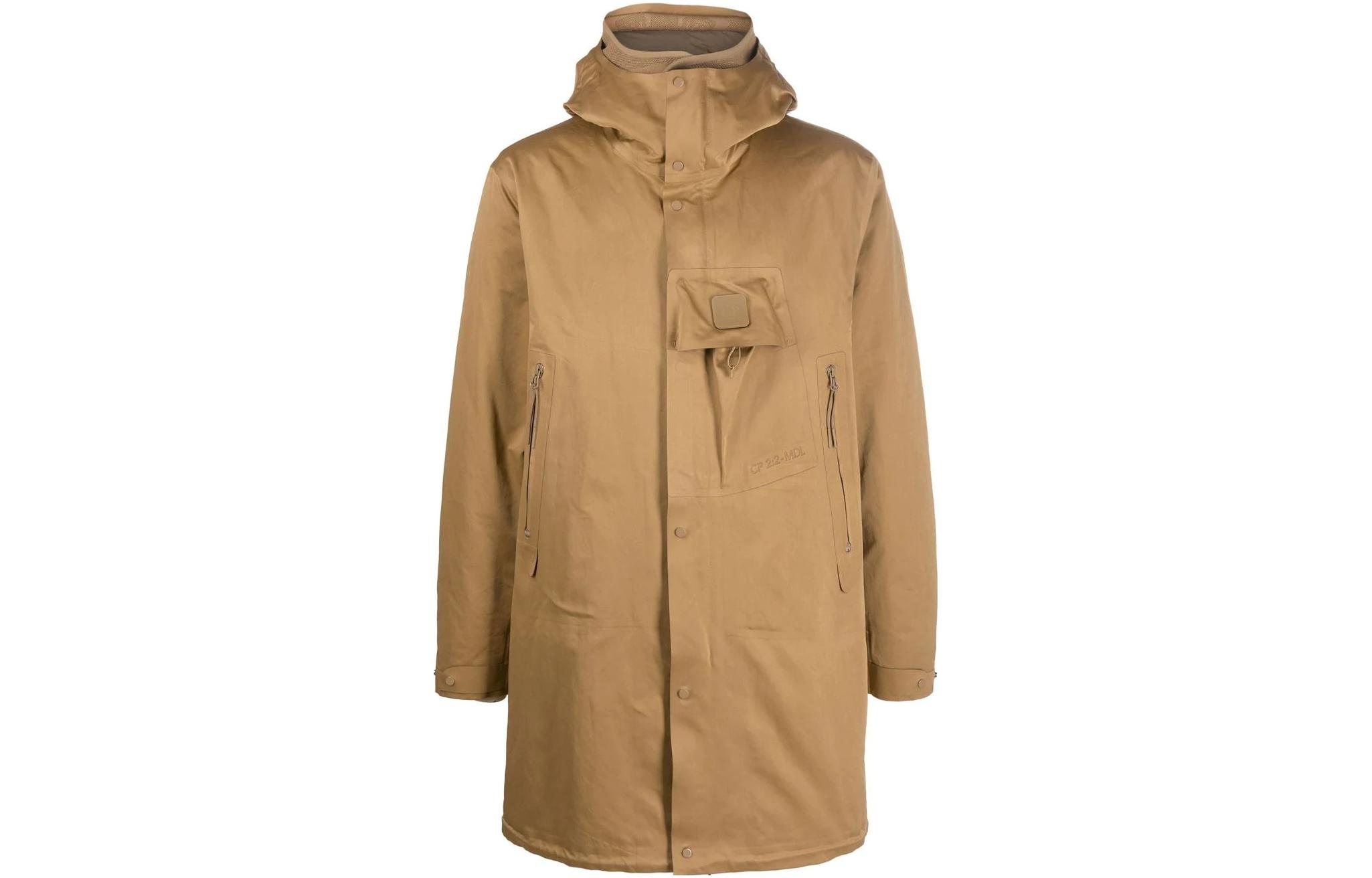 C.P. Company FW22 Solid Color Patch Hooded Jacket Brown () 13CMOW031A006258A318