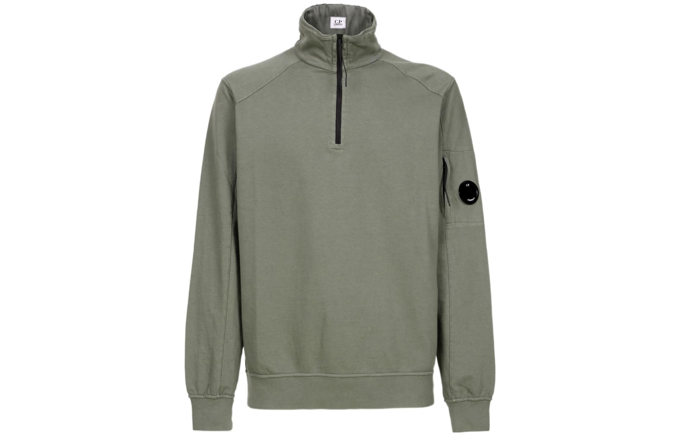 C.P. Company FW22 Solid Color Pullover Sweatshirt Green 13CMSS035A002246G669