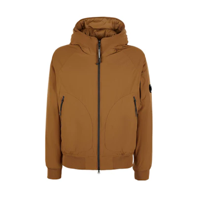 C.P. Company FW22 Solid Color Raglan Zip Hoodie Jacket Men’s Light Brown 13CMOW173A004117A344
