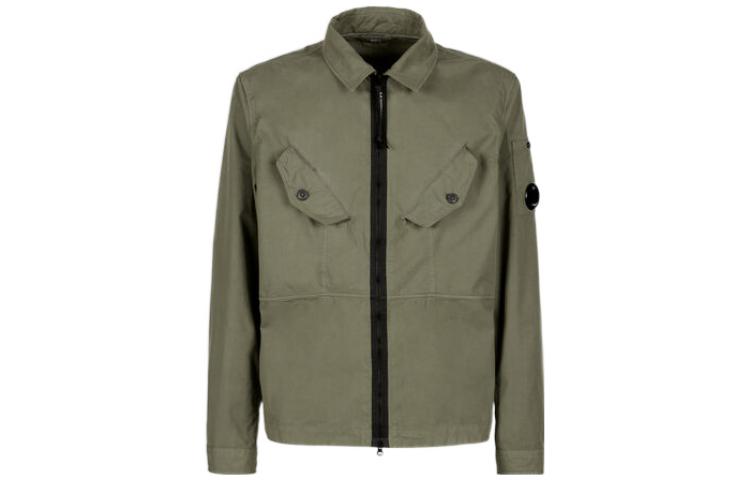 C.P. Company FW22 Solid Color Zip-Up Jacket Green 13CMSH185A002824G669