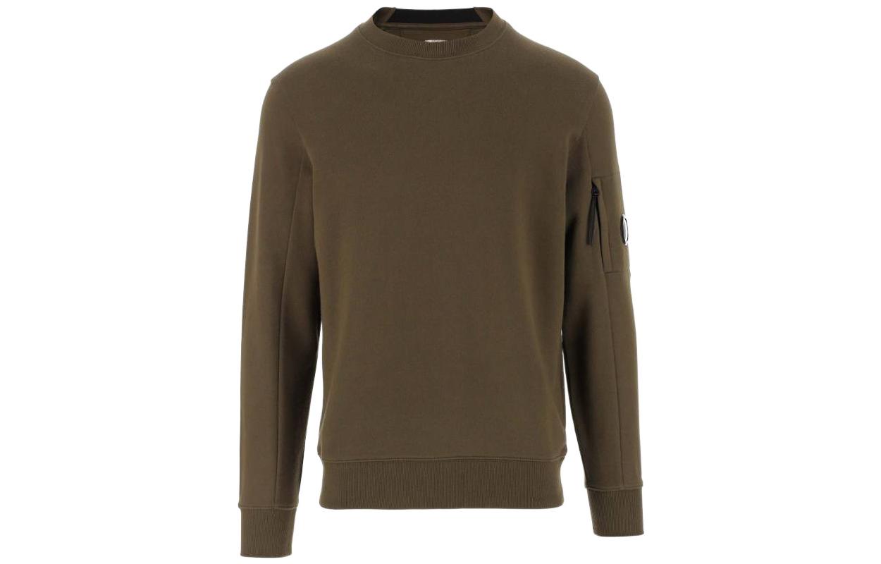 C.P. Company FW22 Solid Green Crewneck Pullover Sweatshirt 13CMSS022A005086W683