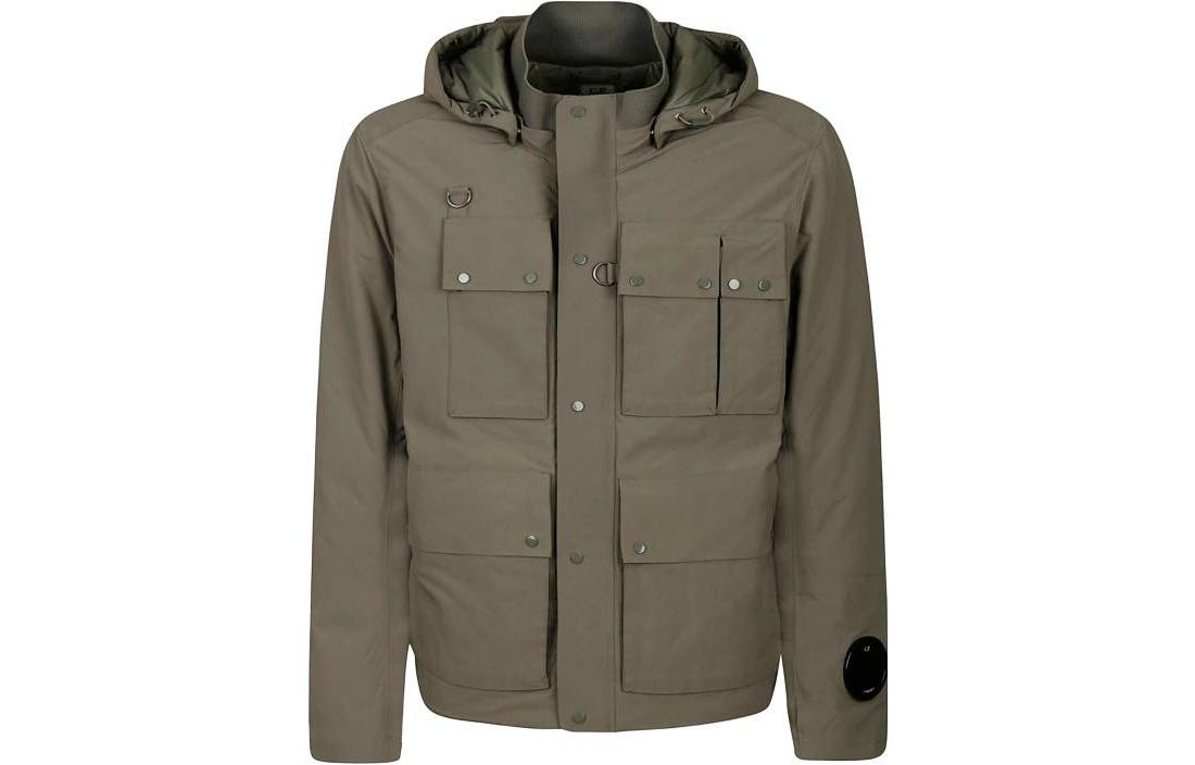 C.P. Company FW22 Solid Hooded Windbreaker Jacket with Stud Details 13CMOW165A006355A669