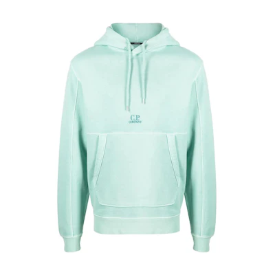 C.P. Company FW22 Solid Logo Embroidered Hoodie Mint Green 13CMSS009B006372R811
