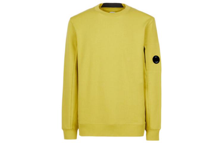 C.P. Company FW22 Solid Logo Patch Crewneck Sweatshirt Men’s Golden Palm 13CMSS022A005086W-249