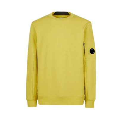 C.P. Company FW22 Solid Logo Patch Crewneck Sweatshirt Men’s Golden Palm 13CMSS022A005086W-249