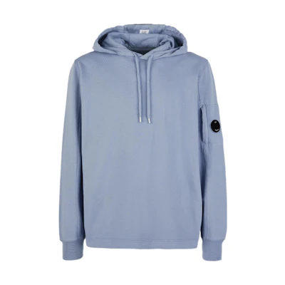C.P. Company FW22 Solid Logo Patch Pullover Hoodie Men’s Blue 13CMSS063A002246G-843