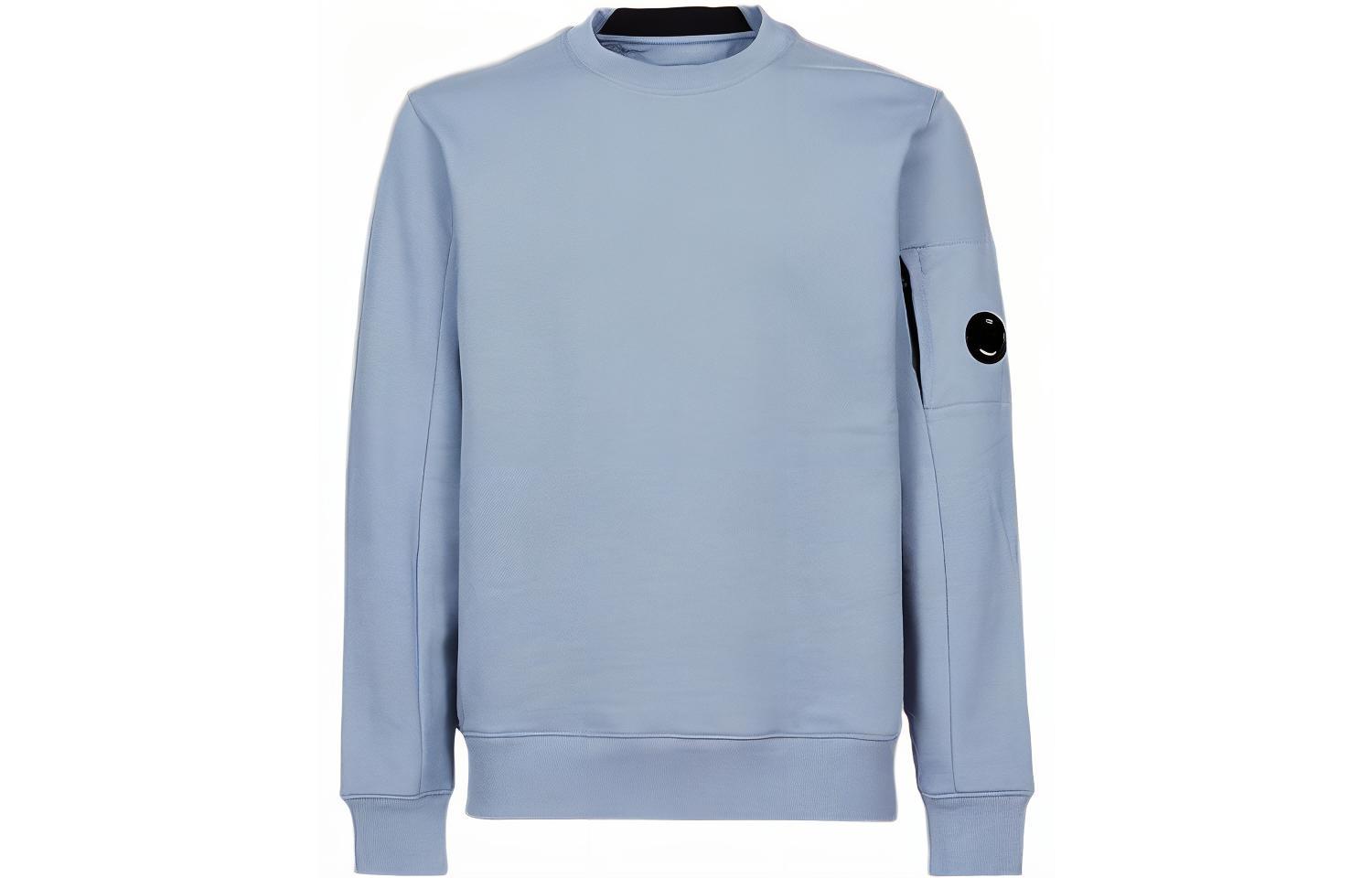 C.P. Company FW22 Solid Logo Patch Pullover Sweatshirt Blue () 13CMSS022A005086W843