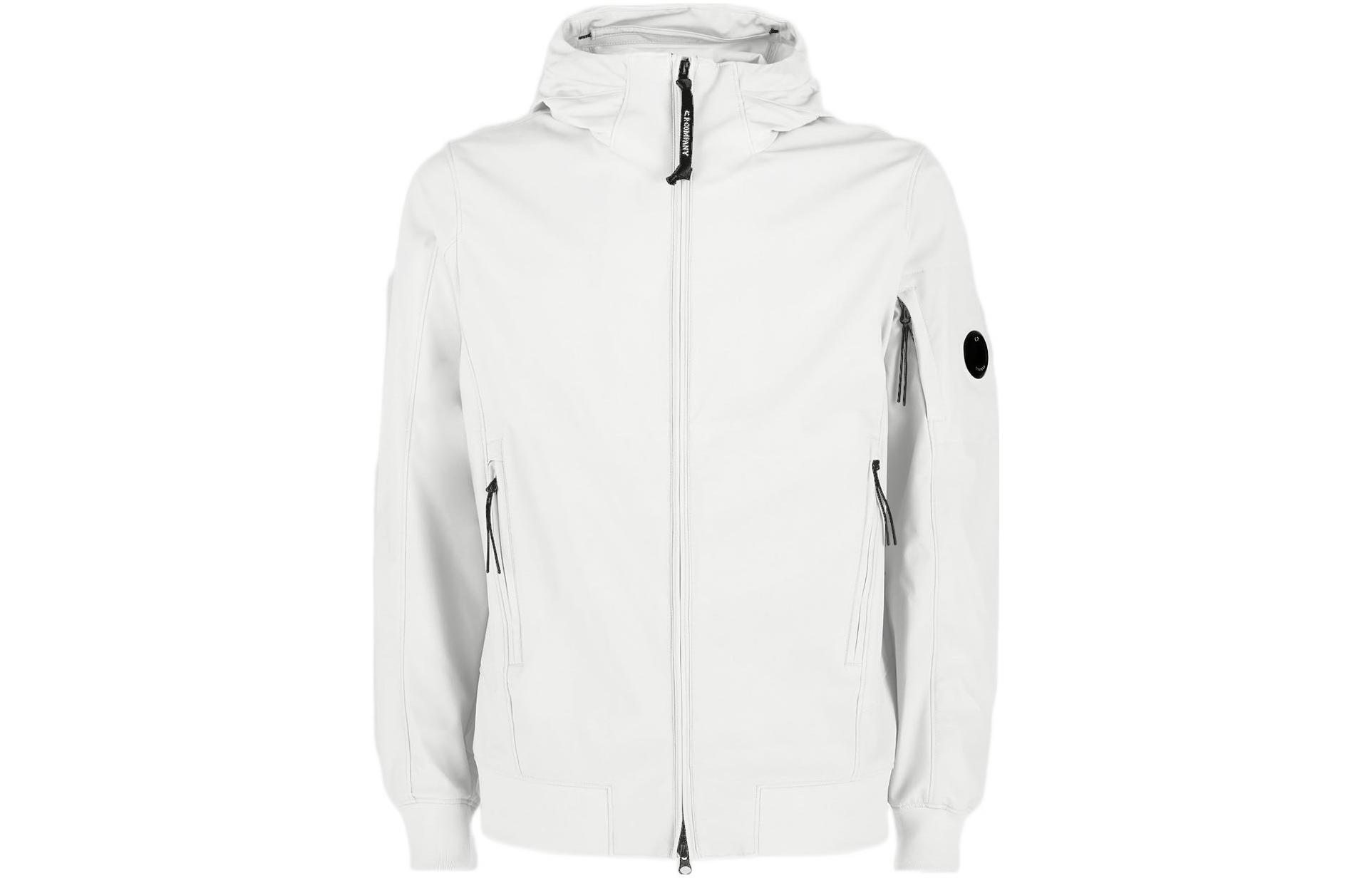 C.P. Company FW22 Solid Logo Zip Hoodie Jacket White () 12CMOW002A005968A103