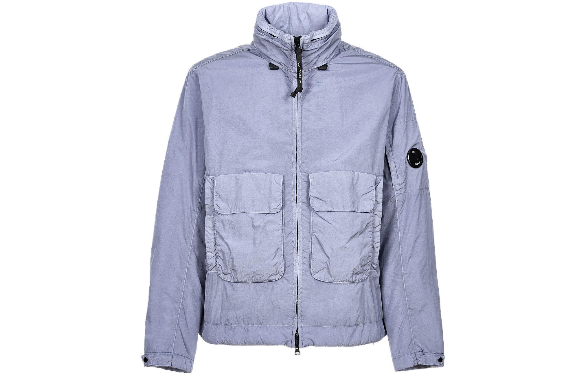 C.P. Company FW22 Solid Pocket High Neck Zip Jacket Lake Blue ( Fall Edition) 13CMOW191A005904M843