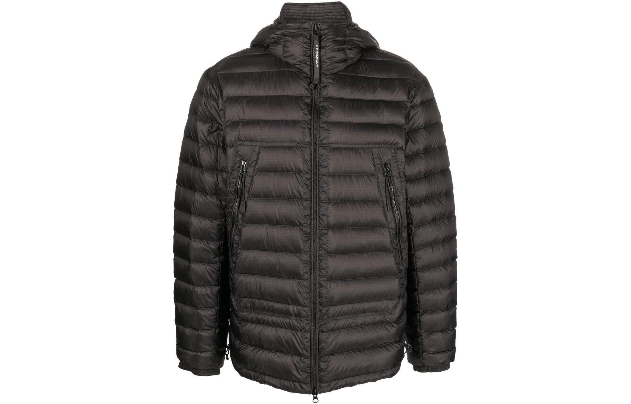 C.P. Company FW22 Solid Quilted Hooded Jacket Black 13CMOW168A006099A999