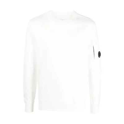 C.P. Company FW22 White Crewneck Pullover Long-Sleeve Sweatshirt - 13CMKN018A005805G103