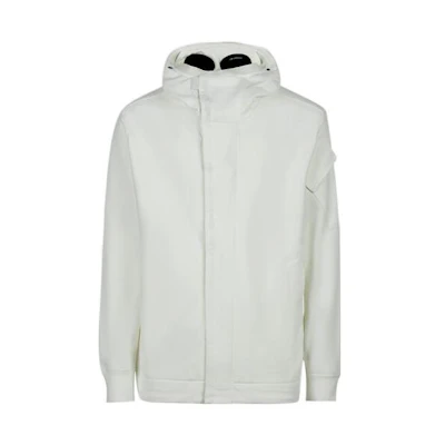 C.P. Company FW22 White Goggle Hoodie Full-Zip Jacket 13CMSS055A005086W103