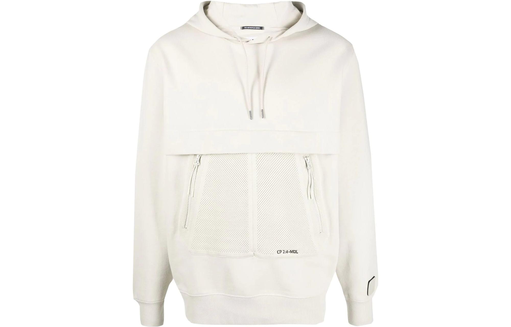 C.P. Company FW22 White Mesh Panel Pullover Hoodie Fashion 13CMSS004A005086W-118