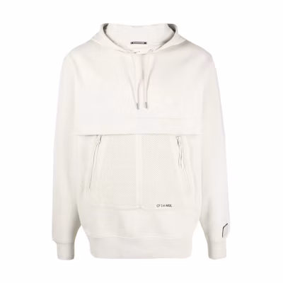 C.P. Company FW22 White Mesh Panel Pullover Hoodie Fashion 13CMSS004A005086W-118