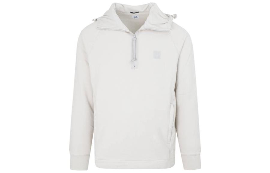 C.P. Company FW22 White Pullover Zip Hoodie for Men 11CMSS065A005086W116