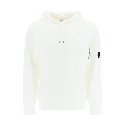 C.P. Company FW22 White Solid Cotton Hoodie Long Sleeve 13CMSS023A005086W-103
