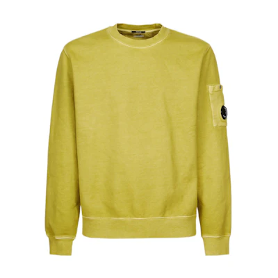 C.P. Company FW22 Yellow Crewneck Long Sleeve Sweatshirt Simple Logo Patch 13CMSS008A006372R249