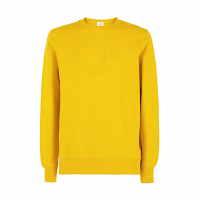 C.P. Company FW22 Yellow Crewneck Sweatshirt with Logo Print for Men 12CMSS024A005086W239