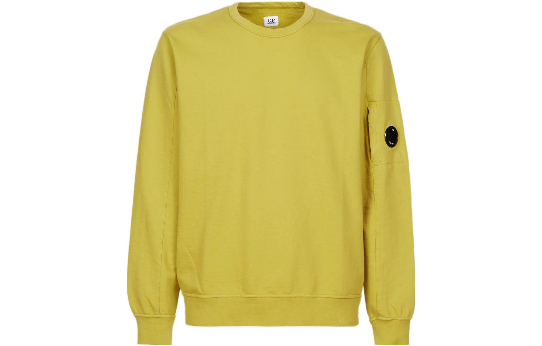 C.P. Company FW22 Yellow Crewneck Sweatshirt with Logo Patch 13CMSS032A002246G249