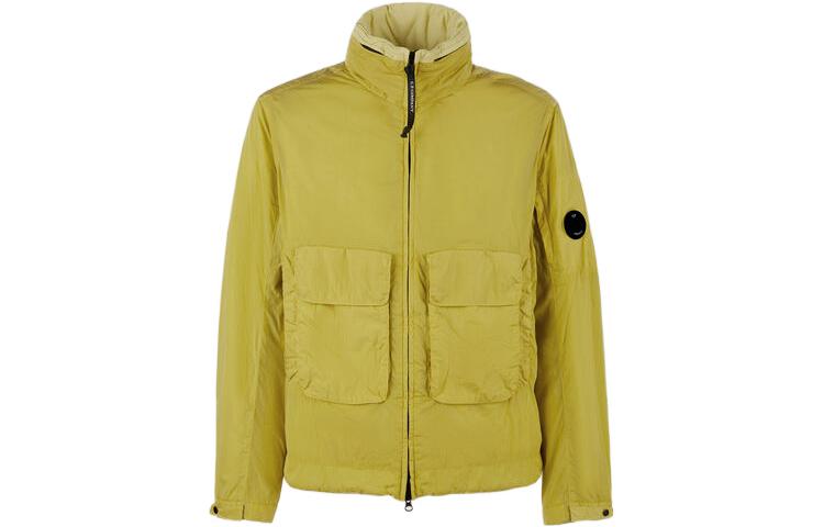 C.P. Company FW22 Yellow Full-Zip Mock Neck Pocket Jacket 13CMOW191A005904M249
