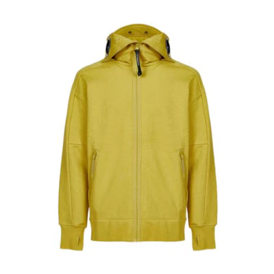 C.P. Company FW22 Yellow Goggle Hoodie Zip-Up Jacket for Men 13CMSS062A005086W249