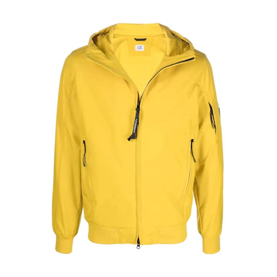 C.P. Company FW22 Yellow Logo Zip-Up Hoodie Jacket 12CMOW002A005968A239