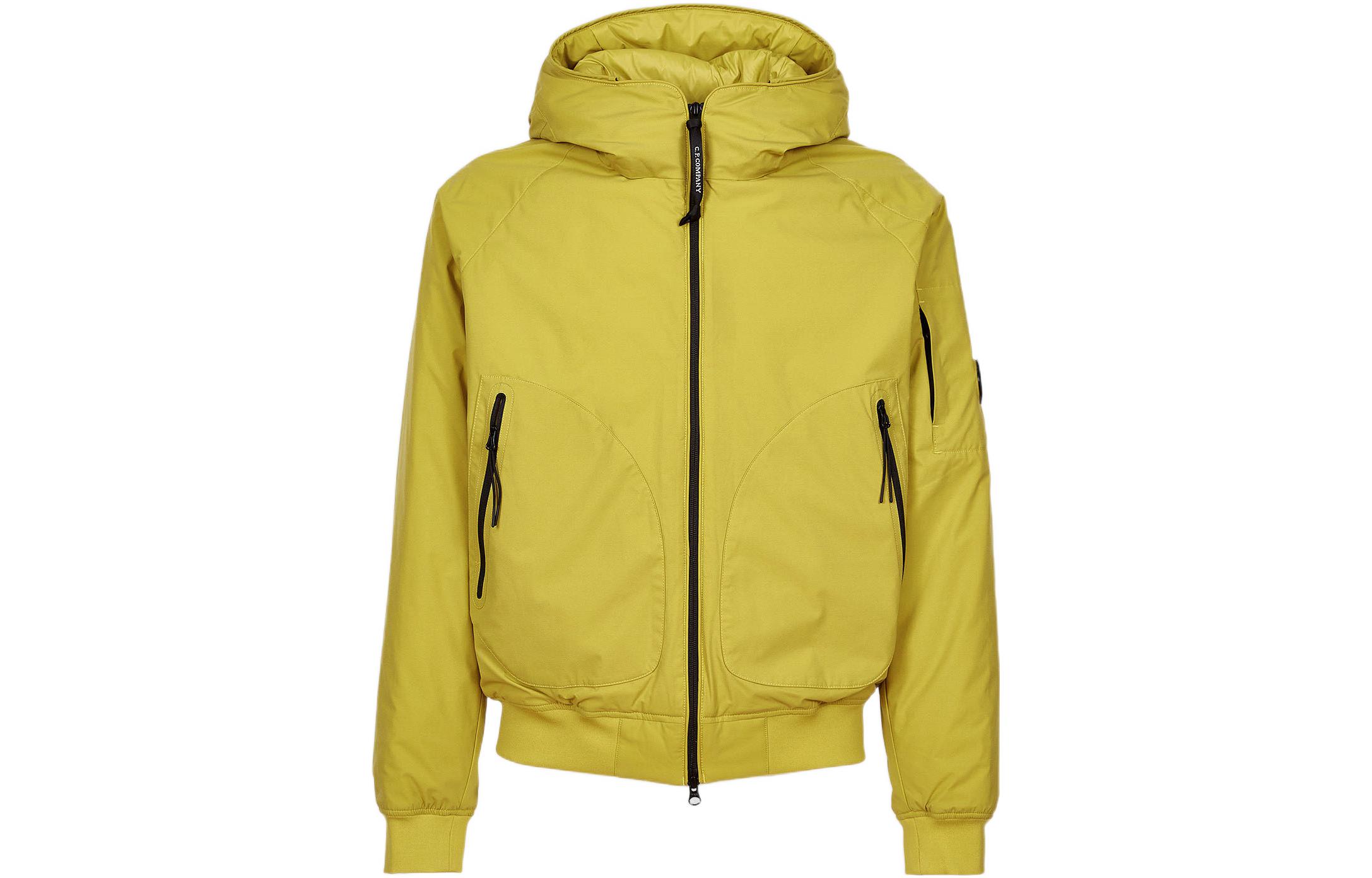 C.P. Company FW22 Yellow Padded Zip-Up Hoodie Jacket 13CMOW173A004117A-249