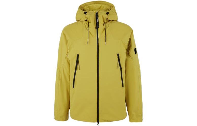 C.P. Company FW22 Yellow Solid Color Zip-Up Hoodie Jacket 13CMOW025A004117A249
