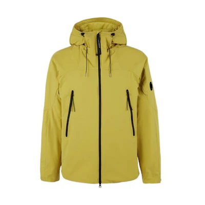 C.P. Company FW22 Yellow Solid Color Zip-Up Hoodie Jacket 13CMOW025A004117A249