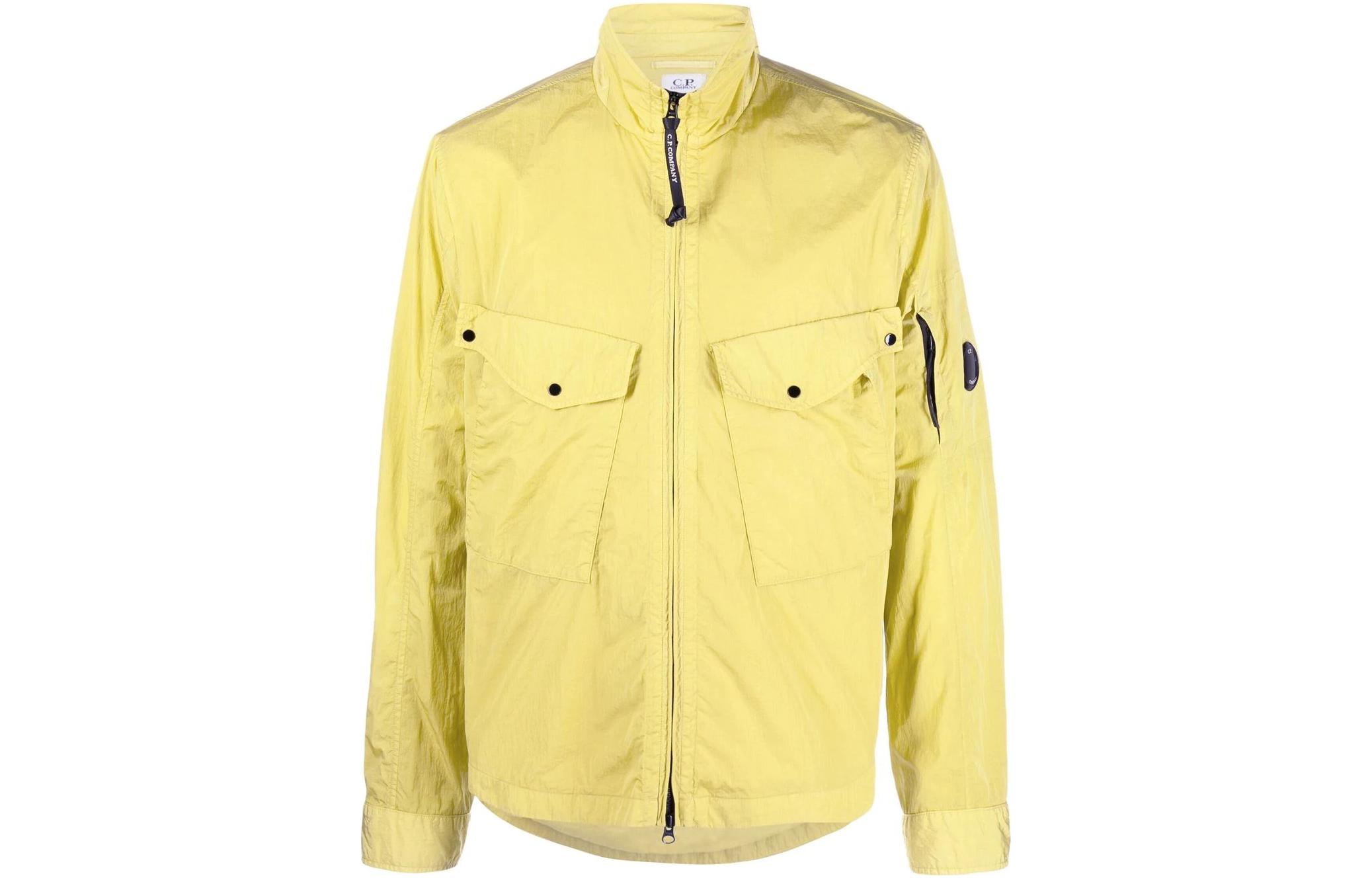 C.P. Company FW22 Yellow Zip-Up Pocket High-Collar Jacket for Men 13CMOS047A005904G-249