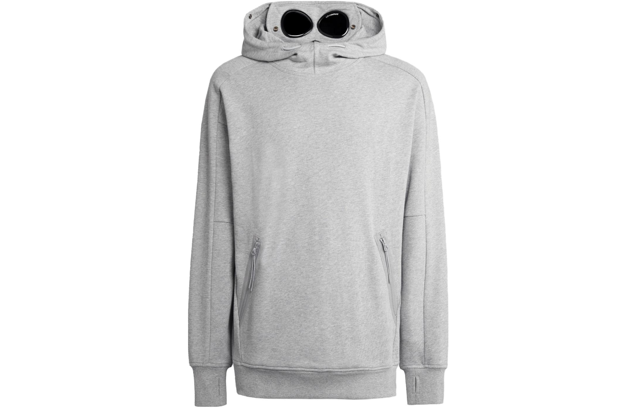 C.P. Company FW23 Adjustable Goggle Hood Relaxed Pullover Sweatshirt Grey Men 15CMSS080A005086WM93