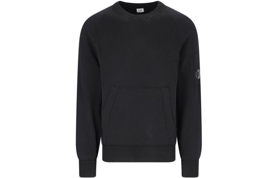 C.P. Company FW23 Black Crewneck Pullover Sweatshirt 15CMKN064A005805G999