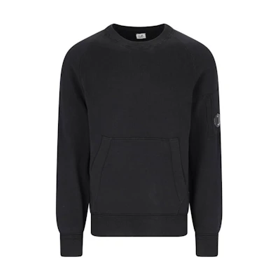 C.P. Company FW23 Black Crewneck Pullover Sweatshirt 15CMKN064A005805G999