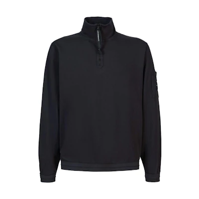 C.P. Company FW23 Black Pullover Sweatshirt with Lens Detail 15CMSS037A002246G999