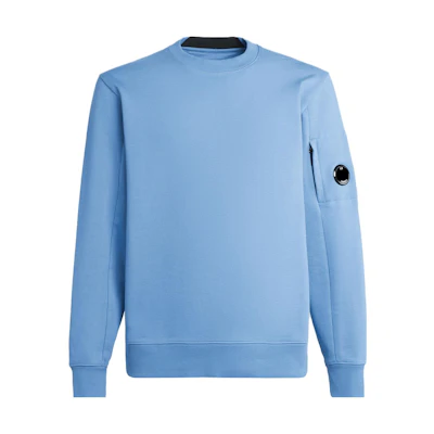 C.P. Company FW23 Blue Crewneck Sweatshirt with Lens Detail for Men 15CMSS022A005086W818
