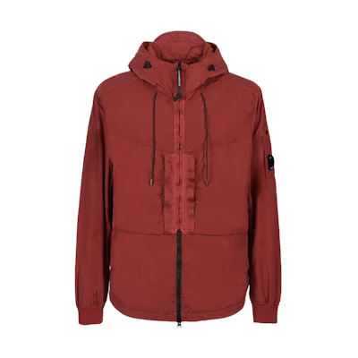 C.P. Company FW23 Chrome-R Full-Zip Lens Detail Hooded Jacket Tomato Red 15CMOS024A005904G560