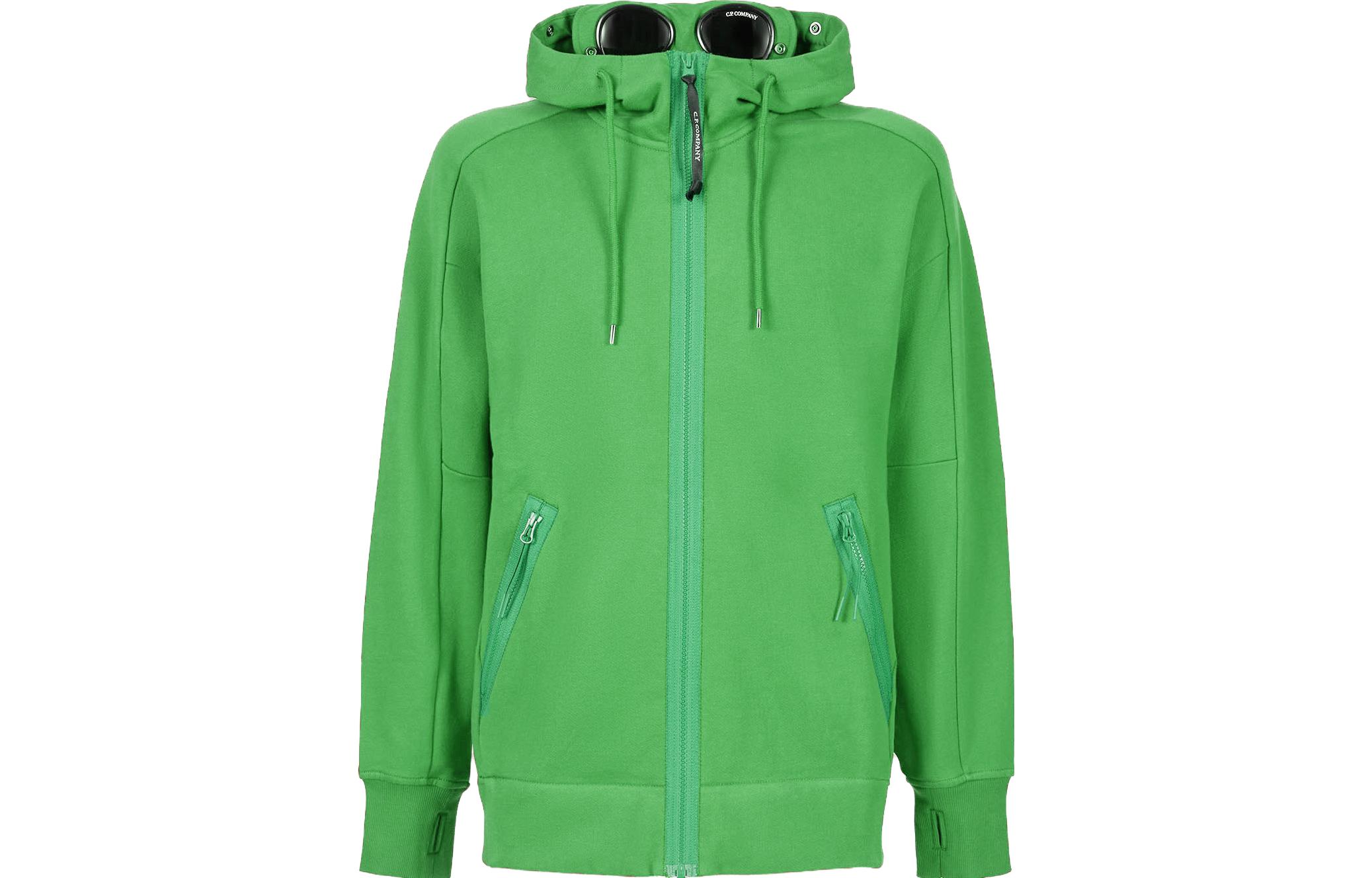 C.P. Company FW23 Classic Green Goggle Fleece Hoodie Men 15CMSS082A005086W617
