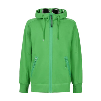 C.P. Company FW23 Classic Green Goggle Fleece Hoodie Men 15CMSS082A005086W617