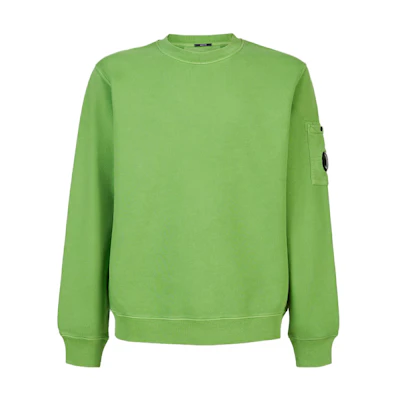 C.P. Company FW23 Classic Green Lens Sleeve Logo Crewneck Sweatshirt 15CMSS008A006372R617