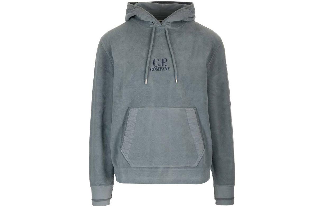 C.P. Company FW23 Dark Grey Hoodie with Logo Print and Drawstring 15CMSS262A006614G871
