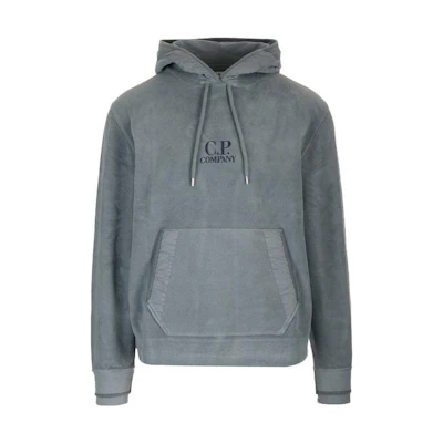C.P. Company FW23 Dark Grey Hoodie with Logo Print and Drawstring 15CMSS262A006614G871