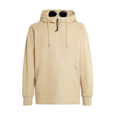C.P. Company FW23 Desert Yellow Goggle Hoodie Fleece Jacket Mens 15CMSS082A005086W317
