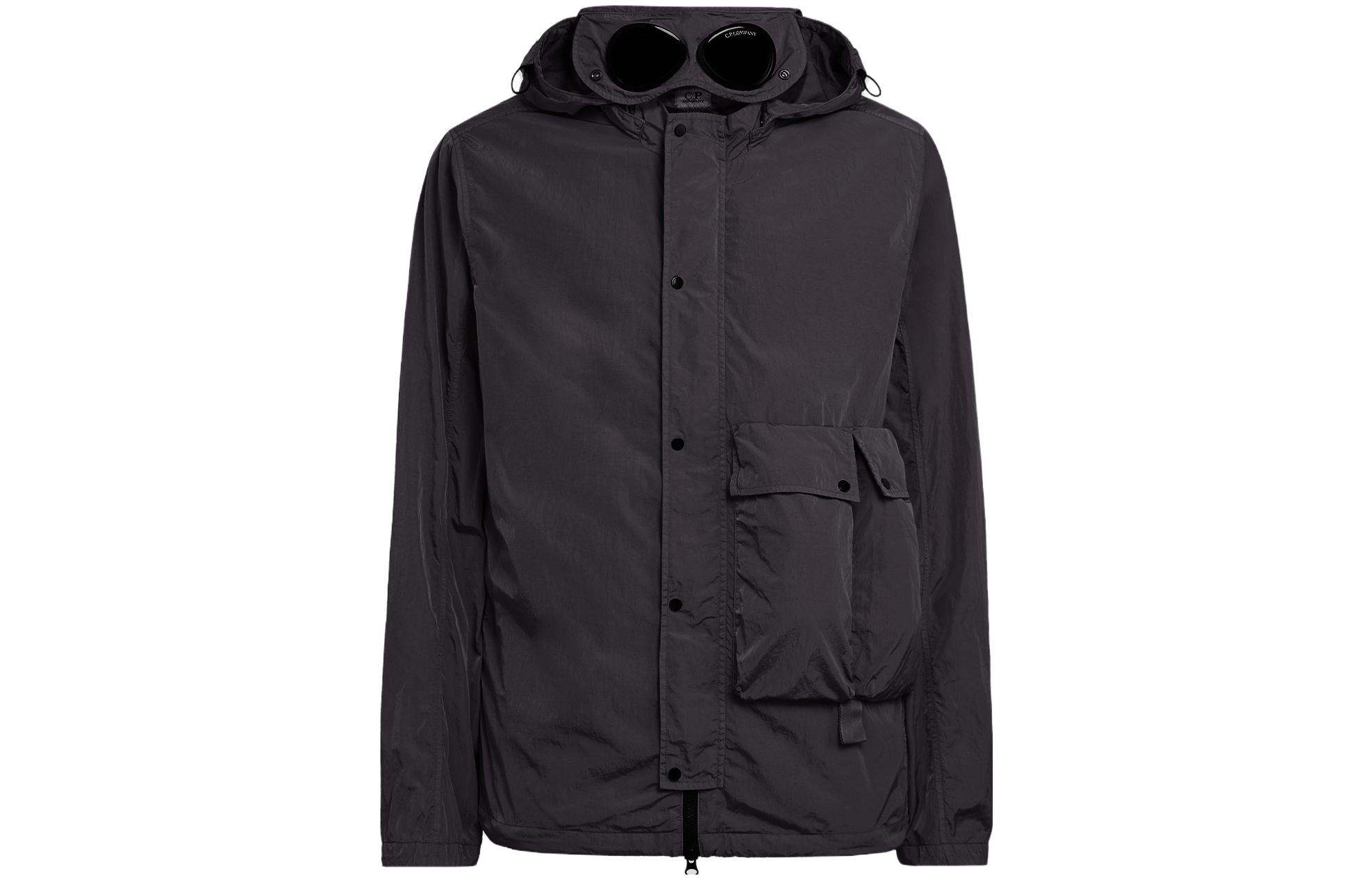 C.P. Company FW23 Full-Zip Detachable Goggle Hooded Jacket Black Mens 15CMOS029A005904G999