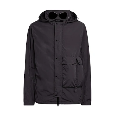 C.P. Company FW23 Full-Zip Detachable Goggle Hooded Jacket Black Mens 15CMOS029A005904G999