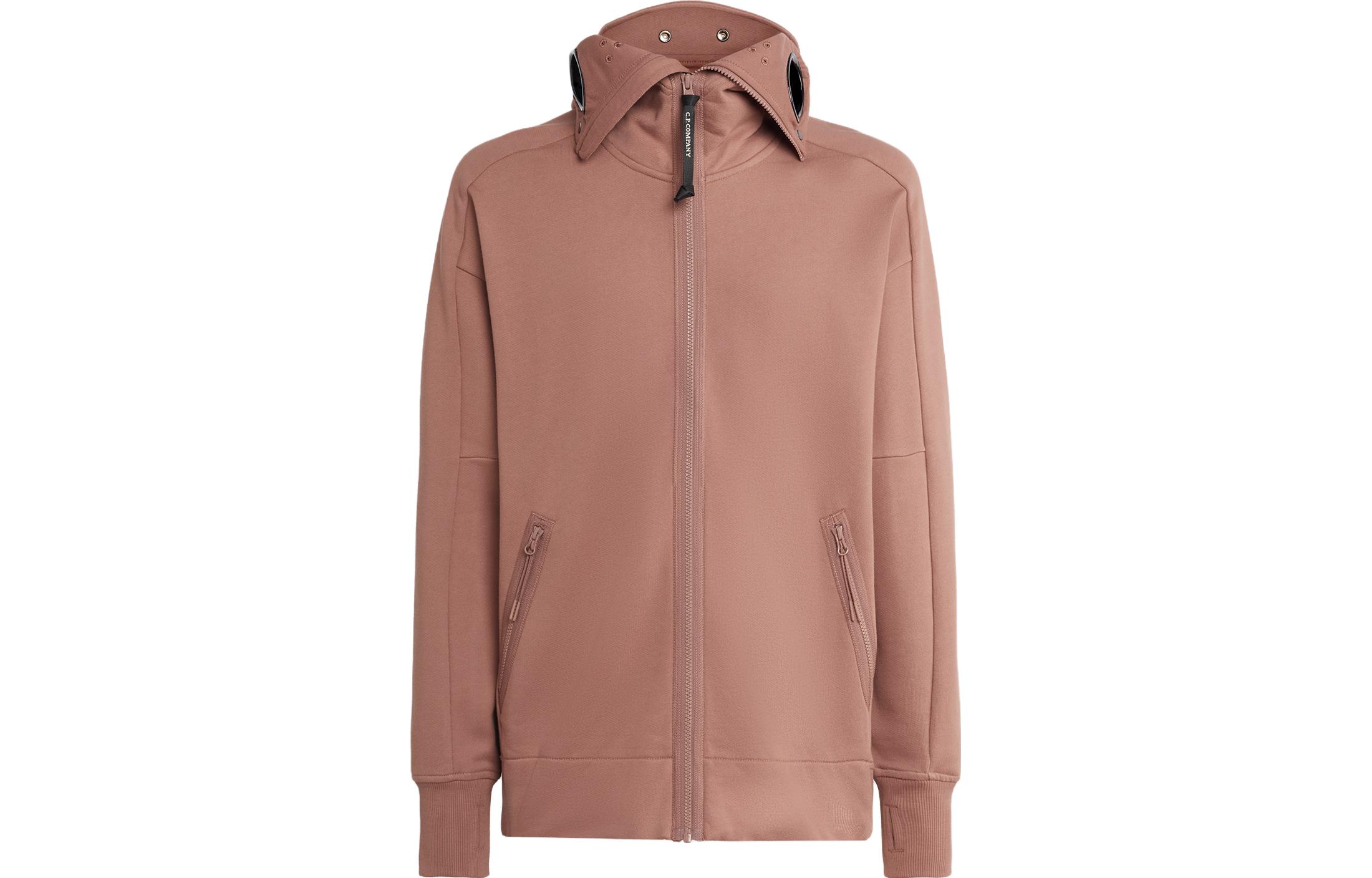 C.P. Company FW23 Full-Zip Goggle Hooded Sweatshirt Men’s Cedarwood Pink 15CMSS062A005086W476