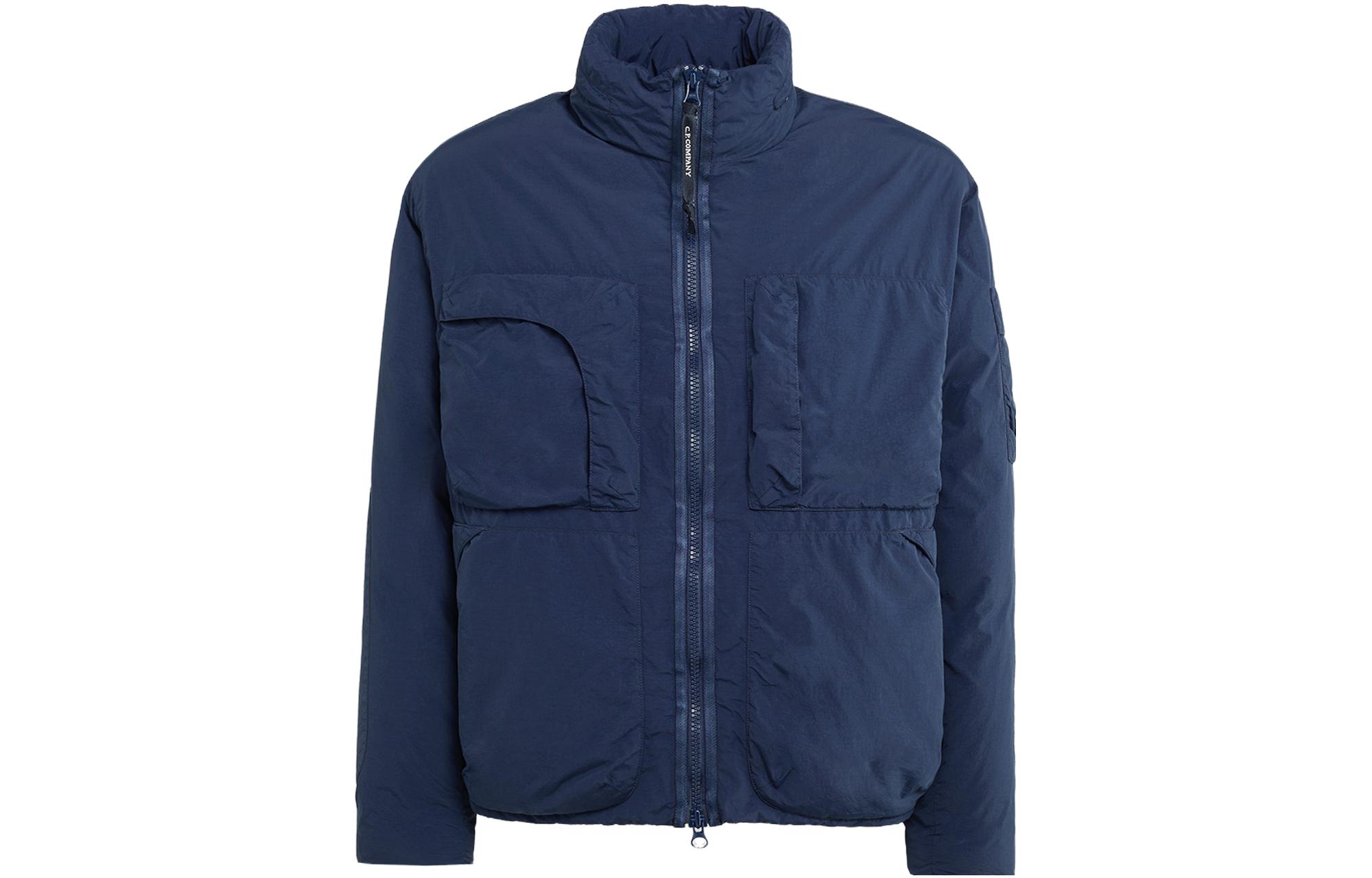 C.P. Company FW23 Full-Zip Hidden Hood Short Jacket Blue 15CMOW251A005991G880