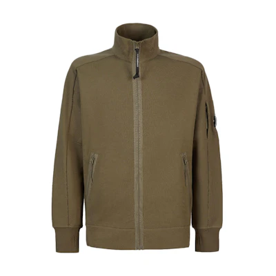 C.P. Company FW23 Full-Zip Hoodie with Lens Detail Walnut Brown 15CMSS061A005086W653
