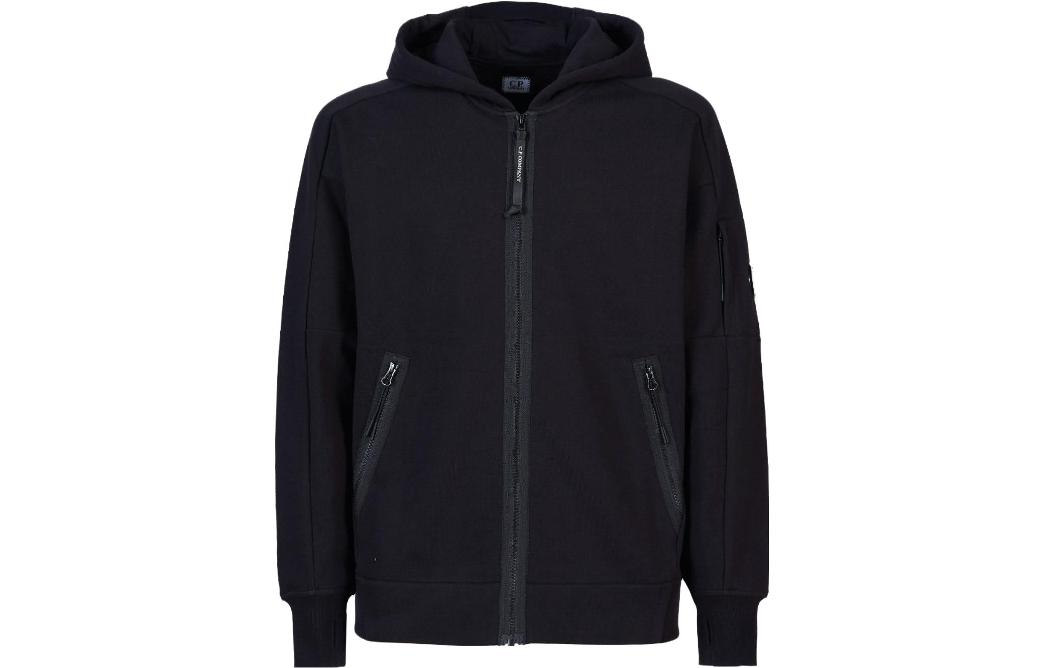 C.P. Company FW23 Full-Zip Lens Detail Hoodie Black 15CMSS400A005086W999