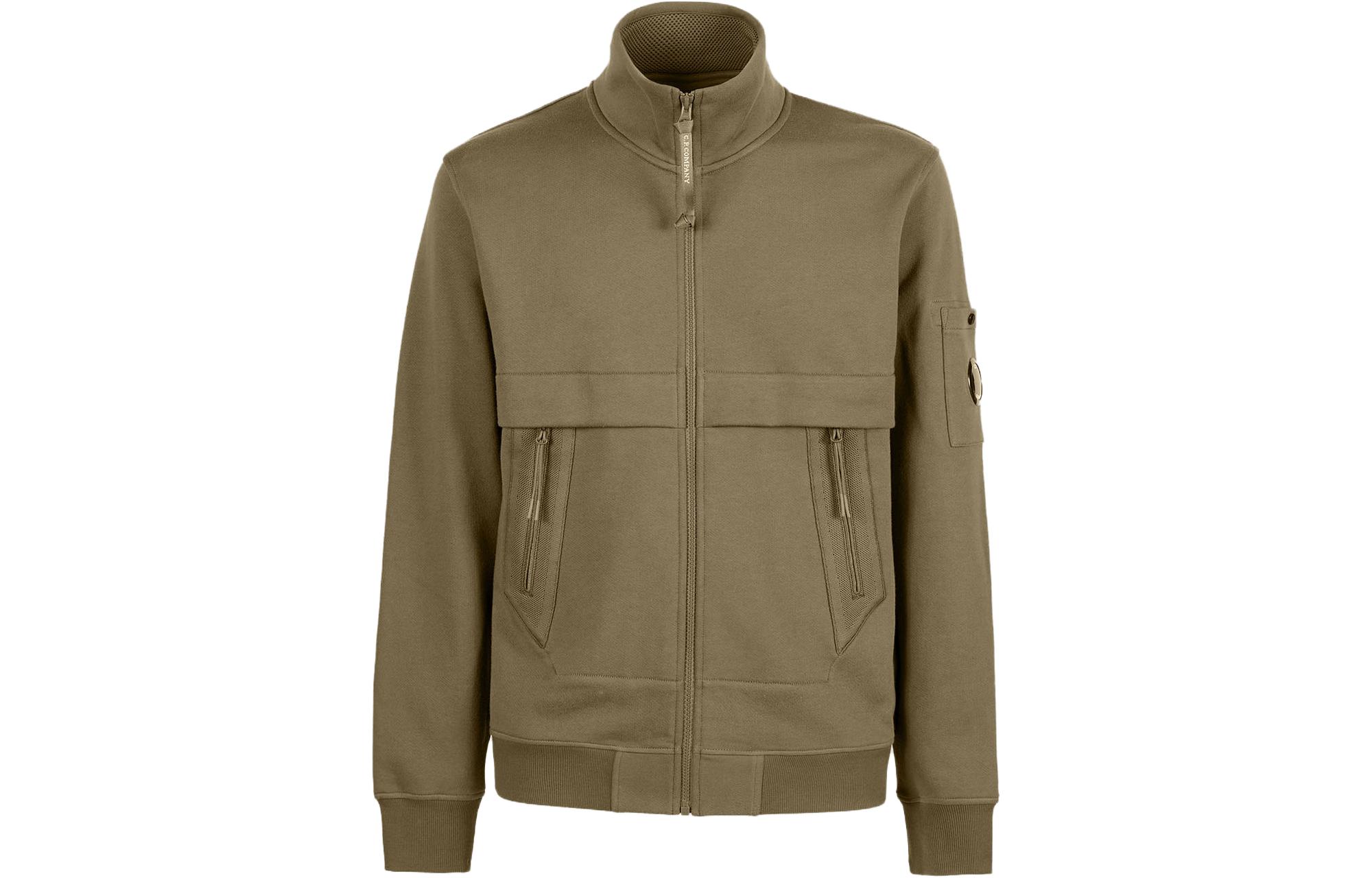 C.P. Company FW23 Full-Zip Urban Utility High-Neck Hoodie Brown Men’s 15CMSS132A005086W653